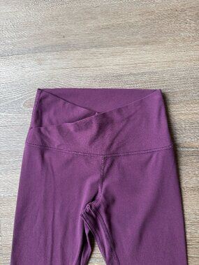 Glowmode Purple Plum Crossover V Waist Yoga Gym Leggings XS